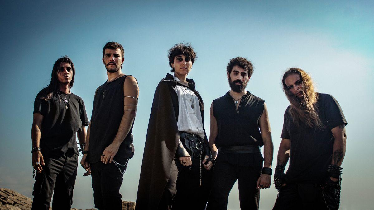 The five members of SaneSirens standing against a clear blue sky